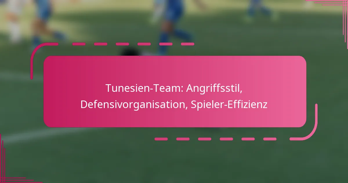 Tunesien-Team: Angriffsstil, Defensivorganisation, Spieler-Effizienz
